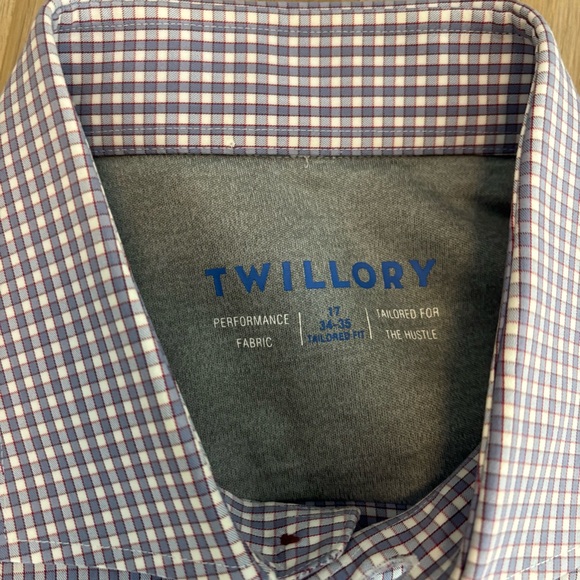 Twillory Shirt Men 17 34/35 Button Up Long Sleeve Stretch Performance Lot Of 2 - Picture 4 of 11